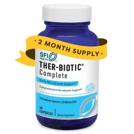 Klaire Labs SFI Health Ther-Biotic Complete - Hypoallergenic Probiotics for Women & Men - Acid-Stable Probiotic Supplement - 12 Species for Immune & Digestive Health - 25 Billion CFU (60 Capsules)