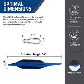 Hanging Ab Straps For Pull Up Bar, Exercise Equipment For Rip Resistant And Padded Arm Support For Ab Workout, Ab Sling Straps For Knee & Leg Raises, For Men And Women (Blue)