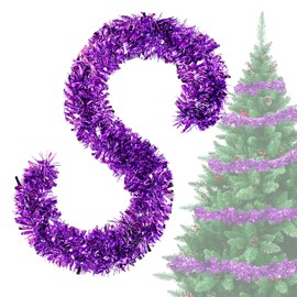 Tinsel Christmas Tree Purple 4 x 3 m Garlands Christmas Garlands Shiny Tinsel Garland Diameter 9 cm Fir Garland Christmas Tree Decoration Purple Christmas Tree Decoration Garland Decoration