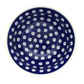 Blue Rose Polish Pottery Dots Cereal/Soup Bowl