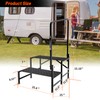BuyGoe RV Step with Handrail, 2 Steps with Handle RV