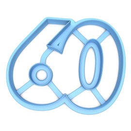 Sweet Prints Inc Number 60 Cookie Cutter - Dishwasher Safe (3" tall)