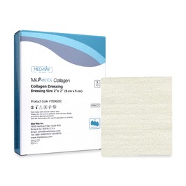 MedVance Collagen Dressing Pads, Comfortable and Easy to Wear Wound Dressings, Highly Effective and Long Lasting Protection, Over The Counter, Box of 5 dressings (2"x2")