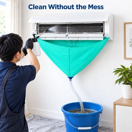 Air Conditioner Cleaning Bag Kit with Drain Hose, Waterproof AC Cleaning Cover for Wall-Mounted Split Air Conditioners