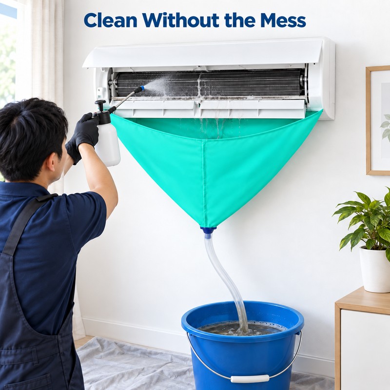 Air Conditioner Cleaning Bag Kit with Drain Hose, Waterproof AC
