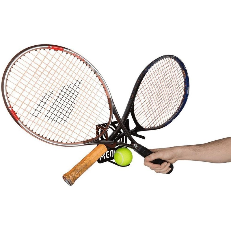 Tennis Racket Wall Mount (100% Steel) (Black)