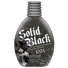 Millennium Tanning Solid Black 100X Tanning Lotion – Advanced Silicone Bronzer with Auto-Darkening Technology & Orchid Blush Fragrance, 13.5 oz