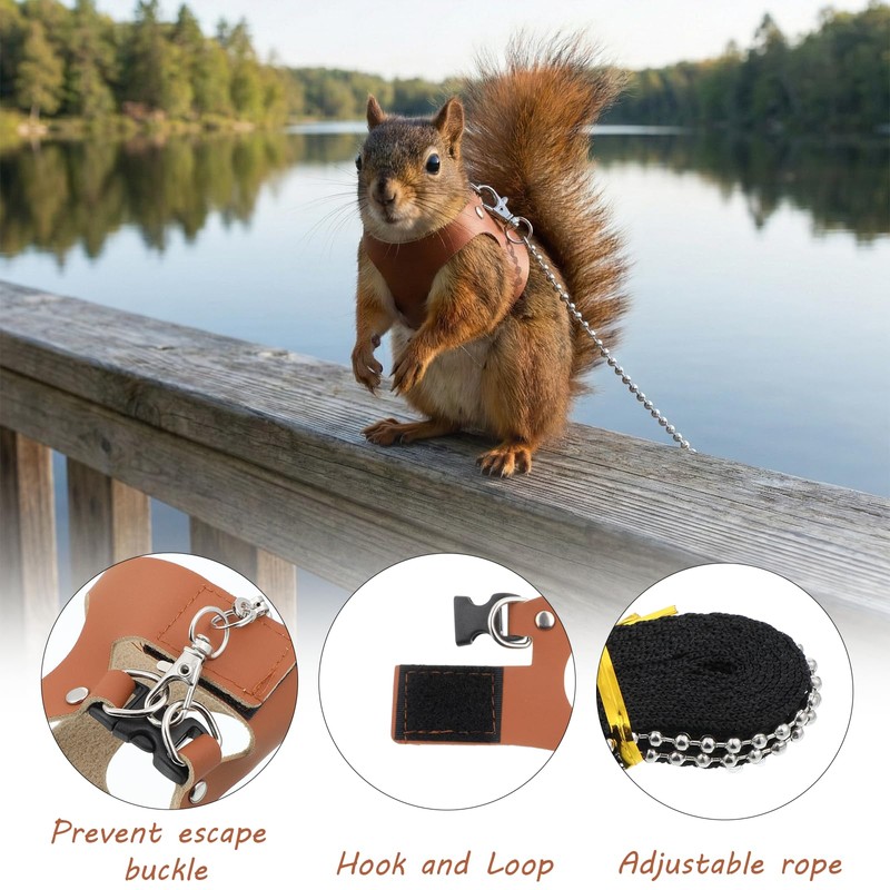 3 Pack Bearded Dragon Leash and Harness Set Adjustable Soft