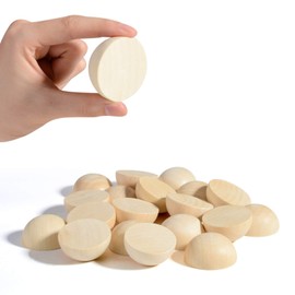 Split Wood Balls 2 inch Half Wooden Balls 50mm Unfinished Half Wooden Beads for Crafts and Art Supplies (20PCS)