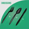 1,000 Plastic Disposable Cutlery Bulk Variety Pack Black Medium Weight