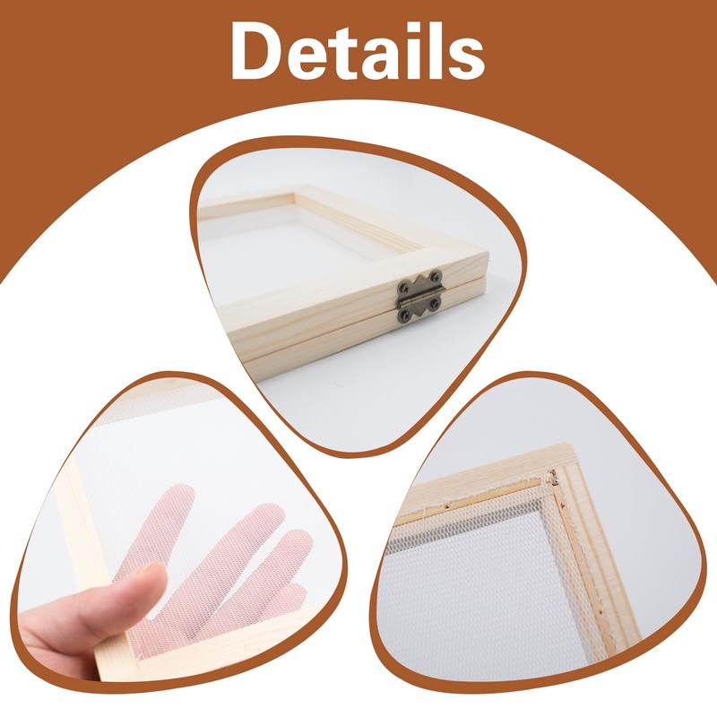 KeaJuidy Pack of 3 Wooden Paper Making Frame, Double Layer