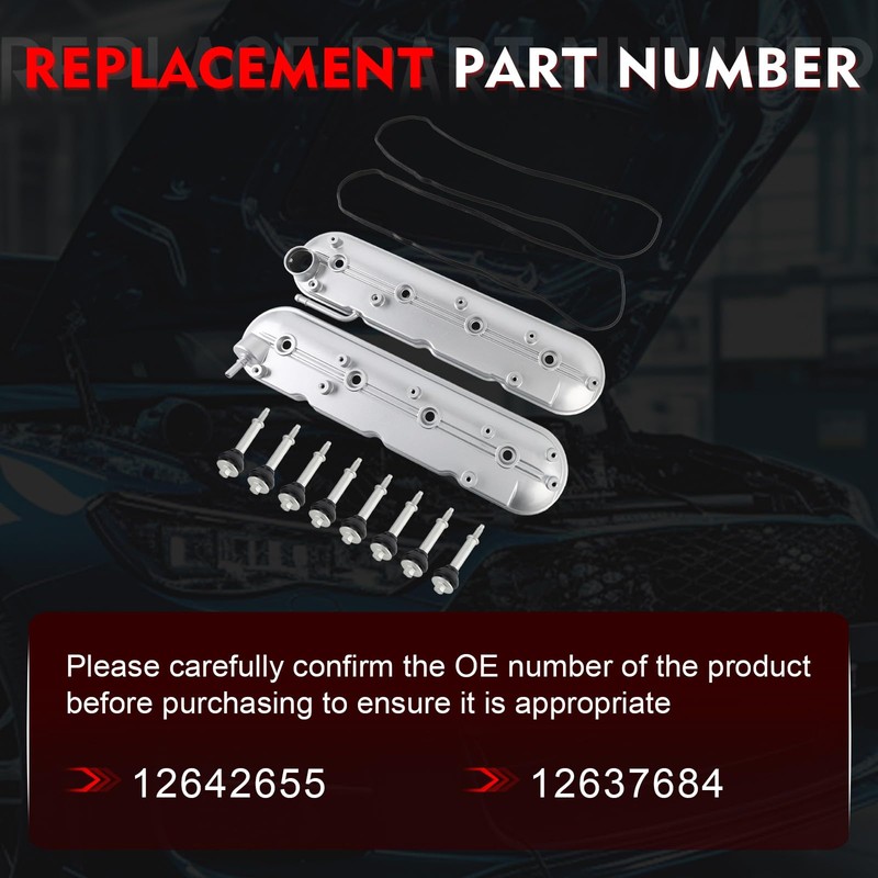 12642655 Engine Valve Cover Set Compatible With Chevy Silverado V8