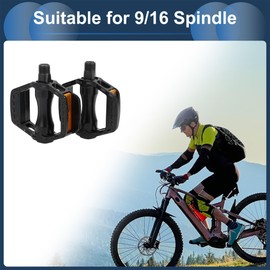 INFINAUTO Cycling Bike Pedal, 9/16" Spindle Aluminum Alloy Bicycle Pedals Black for Road Mountain BMX MTB Bike
