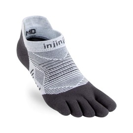 Injinji Run Original Weight No Show Socks Grey Shoe Size S | EU 37-40 2021 Running Socks, gray