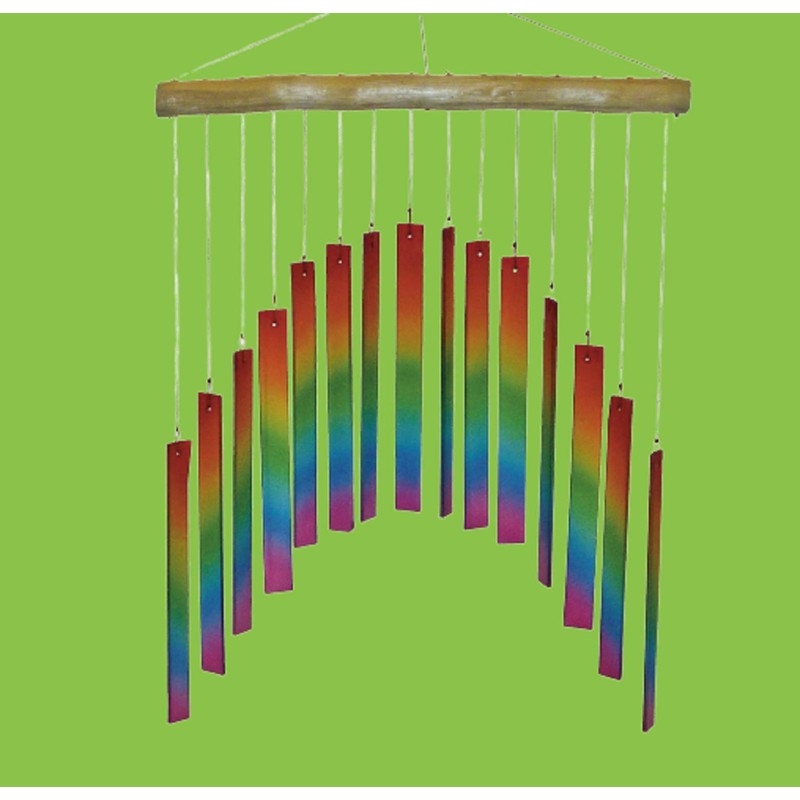 My Family House Glass Wind Chime - Curved Rectangle in