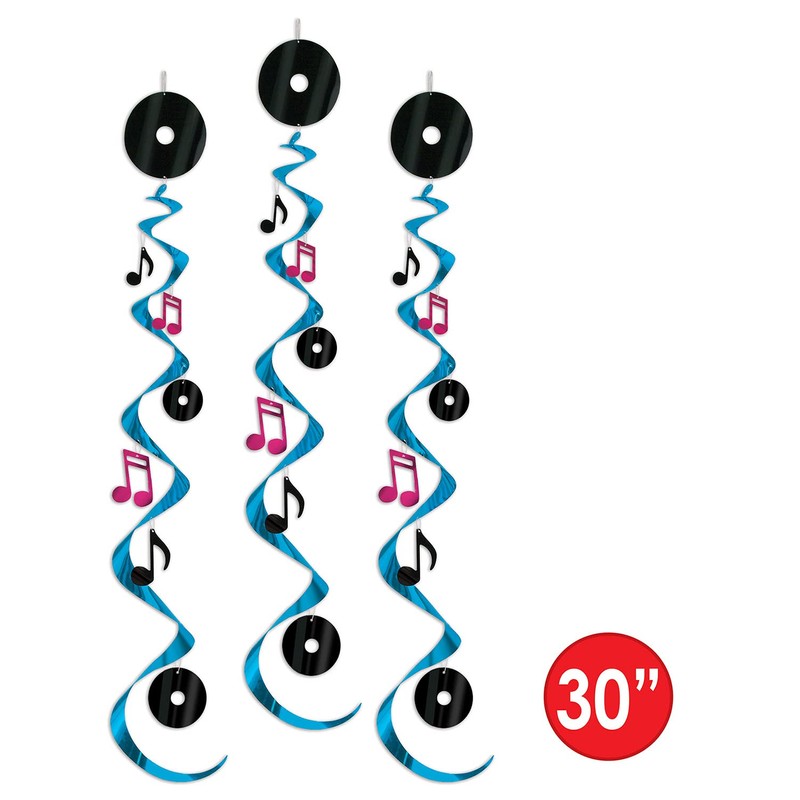 Beistle 3-Pack Rock and Roll Whirls, 30-Inch