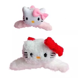 KFMX Pinzas Para El Cabello Kitty Adorno De Peluche Peinado