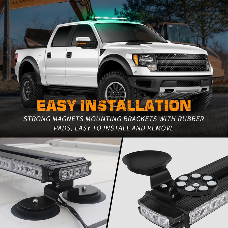XRIDONSEN 37 Inch 104 LED Roof Top Green White Emergency