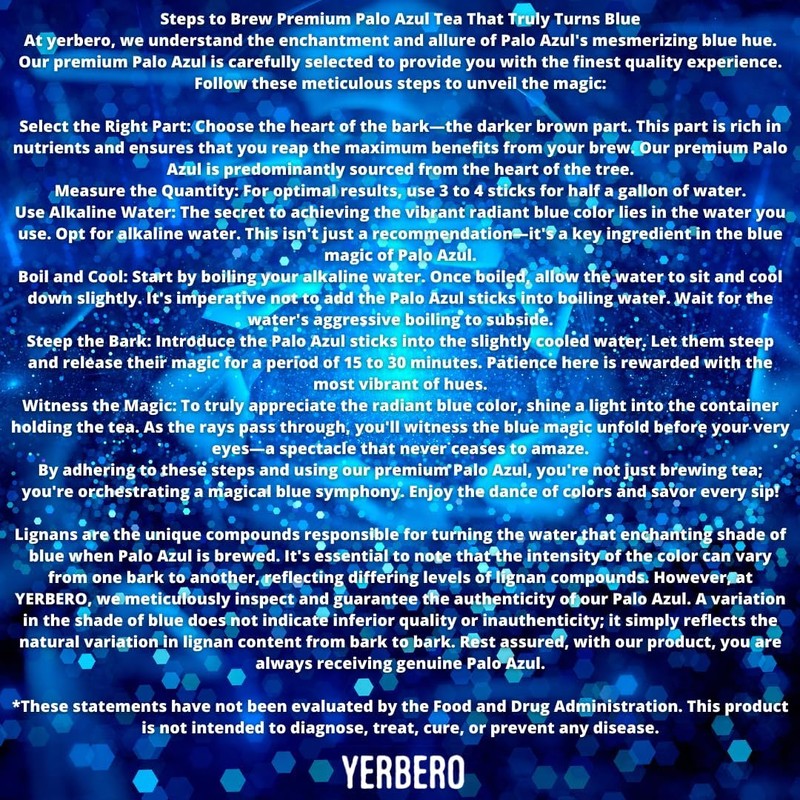 Yerbero - Premium Palo Azul 6oz (170g) Powder Herbal Tea