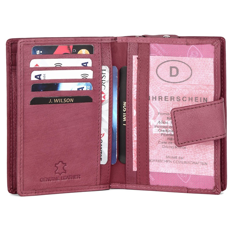 Ladies RFID Safe Designer Leather Purse Card Women Wallet Zip