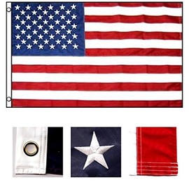 2'x3' US American Flags Embroidered Stars Sewn Stripes Brass Gromets Nylon