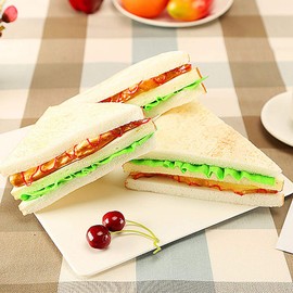 Kmiunty 3PCS Simulation Food Artificial Sandwich Fake Food Bread Model Photography Prop for Home Kitchen Party Decoration