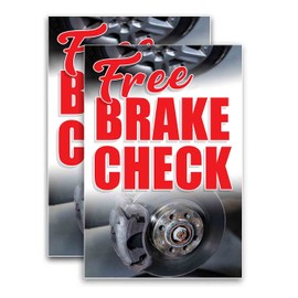 Free Brake Check (24" X 36") Vinyl Decal Only (Pack of 2) |Sign|Sticker|Poster