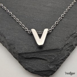 cotigo Initial Necklace Stainless Steel Women's Necklace with Small Letter A-Z Pendant - Jewellery Gift for Mother, Birthday, Girlfriend or Friends, Colour Silver and Golden, stainless steel