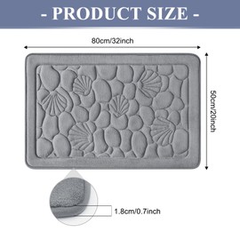 HADEEONG Thick Memory Foam Bath Mat, Soft Absorbent Gray Bathroom Rugs Non Slip Washable Bathroom Floor Mat Bath Rugs Bathroom Carpet Bath Mats for Bathroom, Bedroom, Kitchen, Laundry Room
