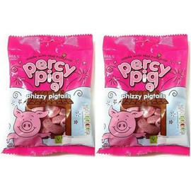 Percy Pig Phizzy Pigtails, Soft Sour Fruit Gummies, 170g (2 Pack)