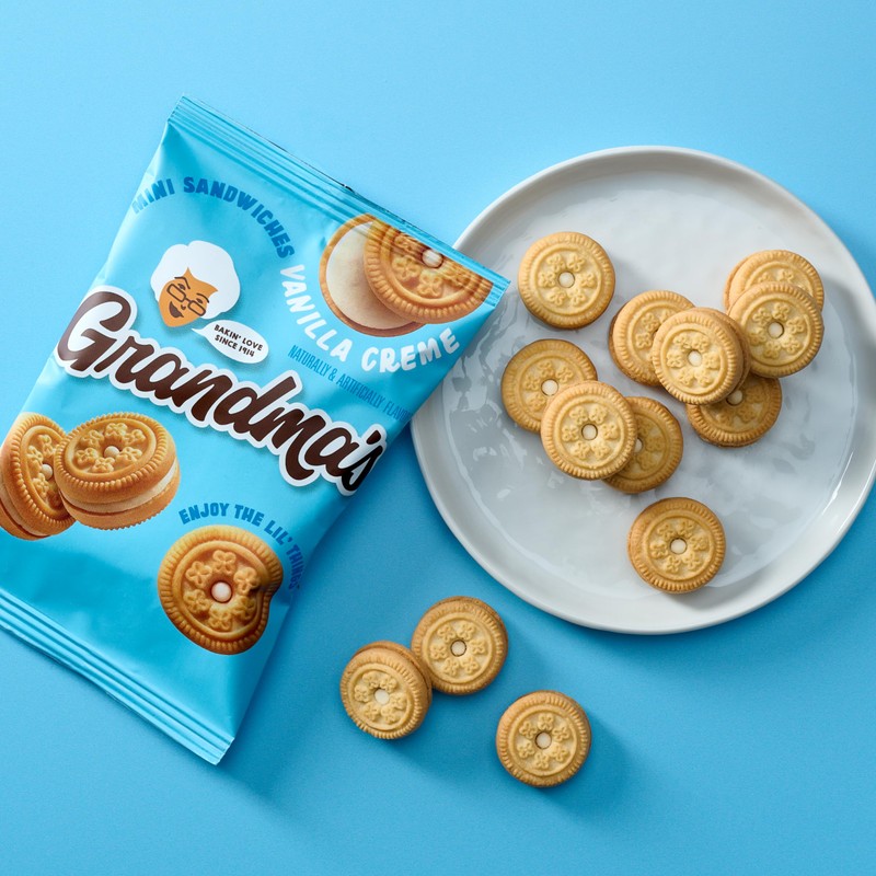 Grandma’s Mini Cookies, Vanilla Sandwich Crème Cookies, 3.71 oz Cookie