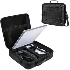 MRINCA Starlink Mini Case, Waterproof Hard Shell EVA Travel Carrying Bag with Shoulder Strap for Starlink Mini Dish & Accessories, Lightweight Portable Storage for Camping, RV, Hiking