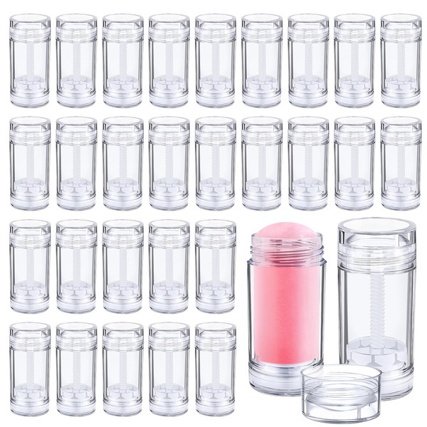 DJZZ 30 Pcs 1 oz Empty Plastic Deodorant Containers Twist