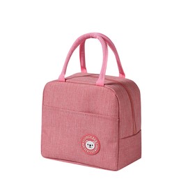 Tongke Insulated Lunch Bag, Portable Thermos Lunch Box Carrier, Double-Layered Insulation, Keeps Food Warm or Cold, for Office, School, and Outdoor Use (Pink)