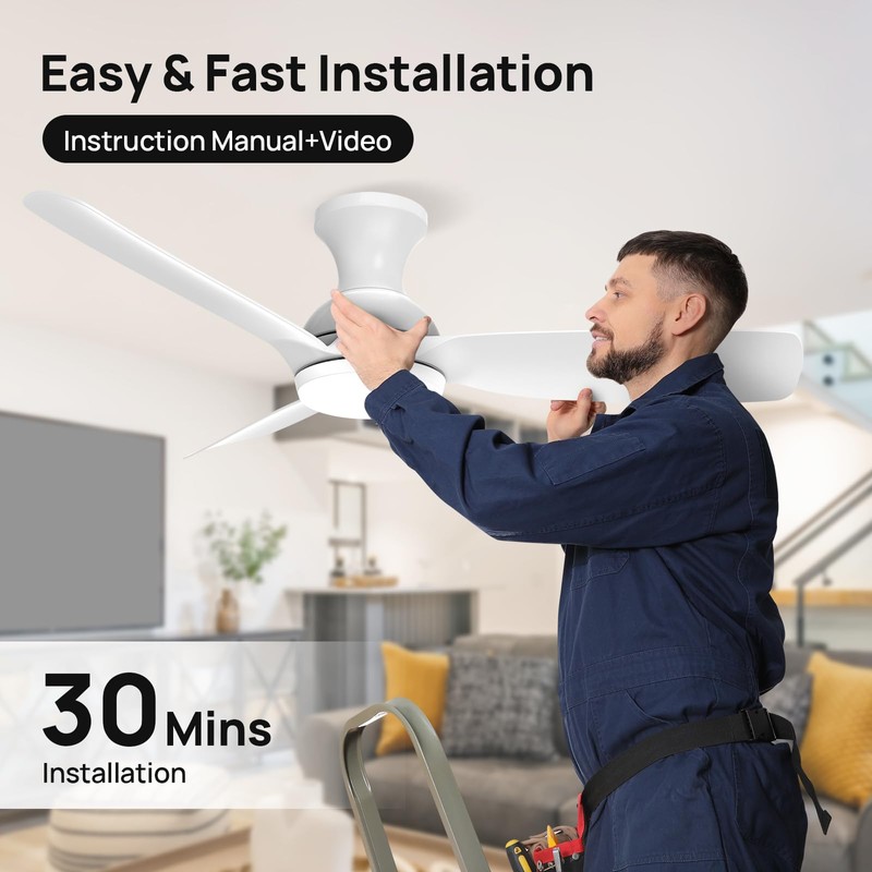 Consciot Ceiling Fan, Ceiling Fan With Lights Remote Control, 44