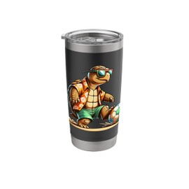 Cool Turtle Soccer Player With Sunglasses Stainless Steel Insulated Tumbler