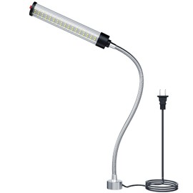 LED Magnetic Work Light, 24W high Brightness,Flexible Gooseneck lamp with Strong Magnetic Base for Lathe Milling Drill Press Industrial Lighting 110-230V Three Row LED Light