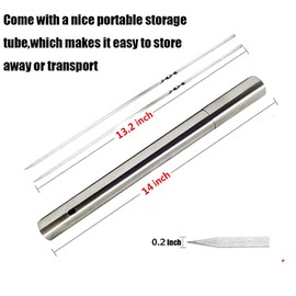 Kabob Skewers Flat Metal Barbecue Skewer 13.2" Stainless Steel Kebob Skewers BBQ Sticks Wide Reusable Grilling Skewers Set for Shish Meat Shrimp Chicken(Set of 20pcs skewers + 1 Tube Storage)