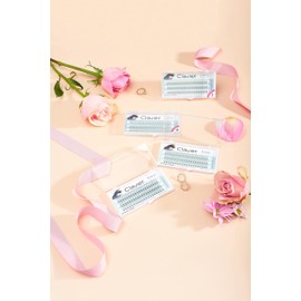 Clavier C-Curl Classic Artificial Eyelashes in Cups, Real Silk Eyelashes in a Cup, Various Lengths from 8 to 14 mm