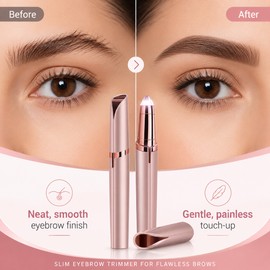 Electric Eyebrow Trimmer for Facial Hair Removal – USB Rechargeable Mini Shaper with LED Light for Grooming
