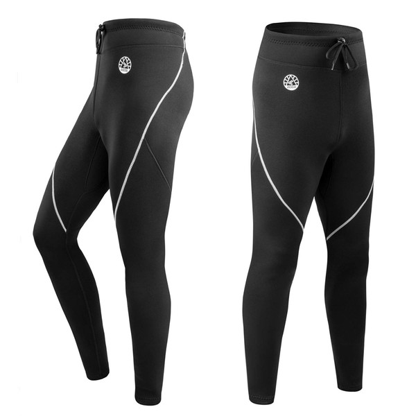Men's Wetsuit Pants, 1.5mm Neoprene Long Pants for Surfing Kayaking Swimming Diving Canoeing (Gray, L)