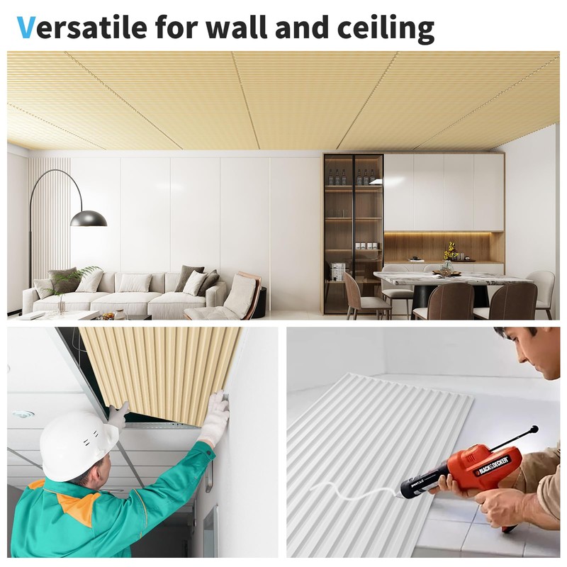 Art3d 6-Pack Slat Design 3D Wall Panels for Interior Wall