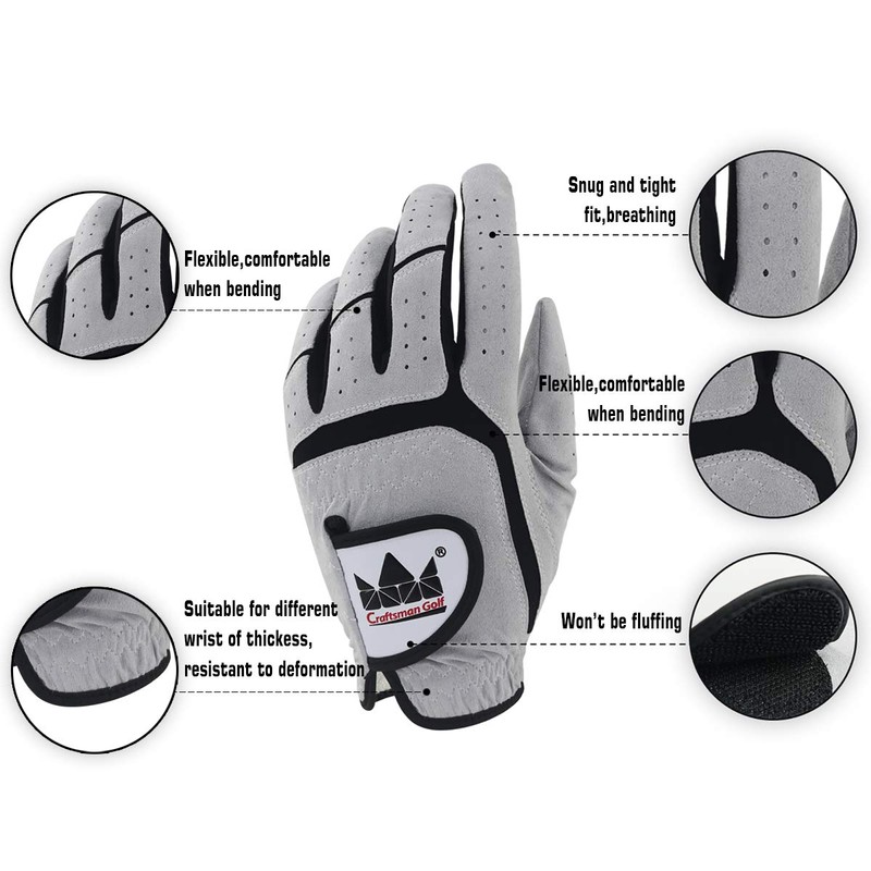 Craftsman Golf 3-Pack Golf Gloves Gray (Medium/Large)