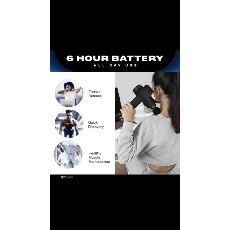 FITPULSE percussion massage gun - quiet and powerful deep tissue