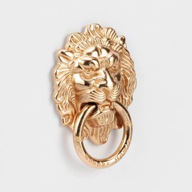 [2 Pack] Lion Head Cell Phone Ring Holder Stand, Finger Ring Kickstand with Polished Metal Phone Grip, Smartphone Accessories（Gold）