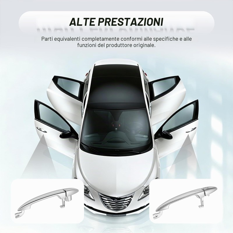 Gaogsiy Maniglie Cromate Anteriori per Lancia Ypsilon 2003-2011