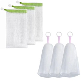Soap Foaming Net, Facial Washing Net, Set of 6, Face Net, Pore Care, Foam Cleansing, Soap Net, Solid Soap, Storage, Elastic Foam, Dense Foam