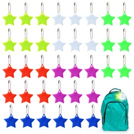 VEGCOO Pack of 36 Safety Reflector Pendants, Colourful Reflective Pendant Reflector Children's Reflector Pendant for Bicycle Luggage School Bag