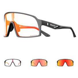 SCVCN Cycling Glasses, Self-tinting for Men, Photochromic Sports Sunglasses, Women's Clear Road Bike Glasses, TR90 Frame, Fast Cycling, MTB Cycling Glasses with UV400 Protection, Sports Glasses for