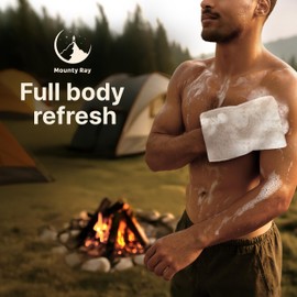 Personal Rinse Free Bath Sponge Kits (Pre-Soaked Shower Glove & 2 XL Towels) -3-Pack - Body Wash for Camping - Rinse-Free Bath Sponges - Water is Not Included